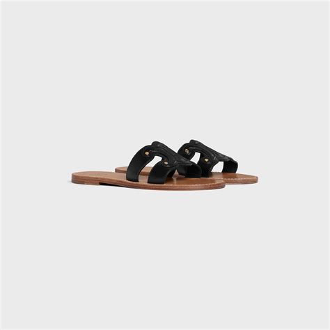 celine triomphe mule in calfskin black